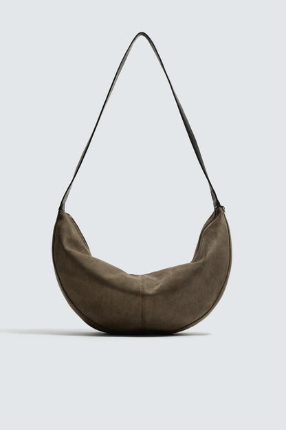 PLAIN SHOULDER BAG-Dumpling shape
