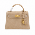 Mini Kelly Sellier 22cm Trench Suede Leather Gold Hardware Women Mini Handbag