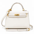 Kelly Sellier 19cm & 22cm & 25cm Craie Box Calf Leather Gold Hardware & Palladium Hardware Women Handbag
