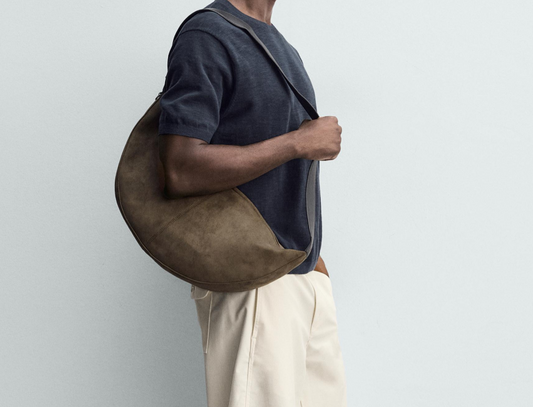 PLAIN SHOULDER BAG-Dumpling shape