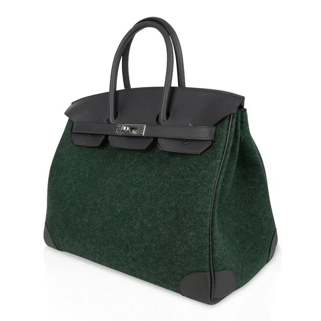 Birkin 35 Limited Edition Bi-Color Vert Anglais Feutre Vert Cypress Swift