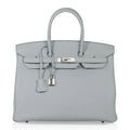 Birkin 35 Bag Blue Bleu Pale Togo Palladium Hardware