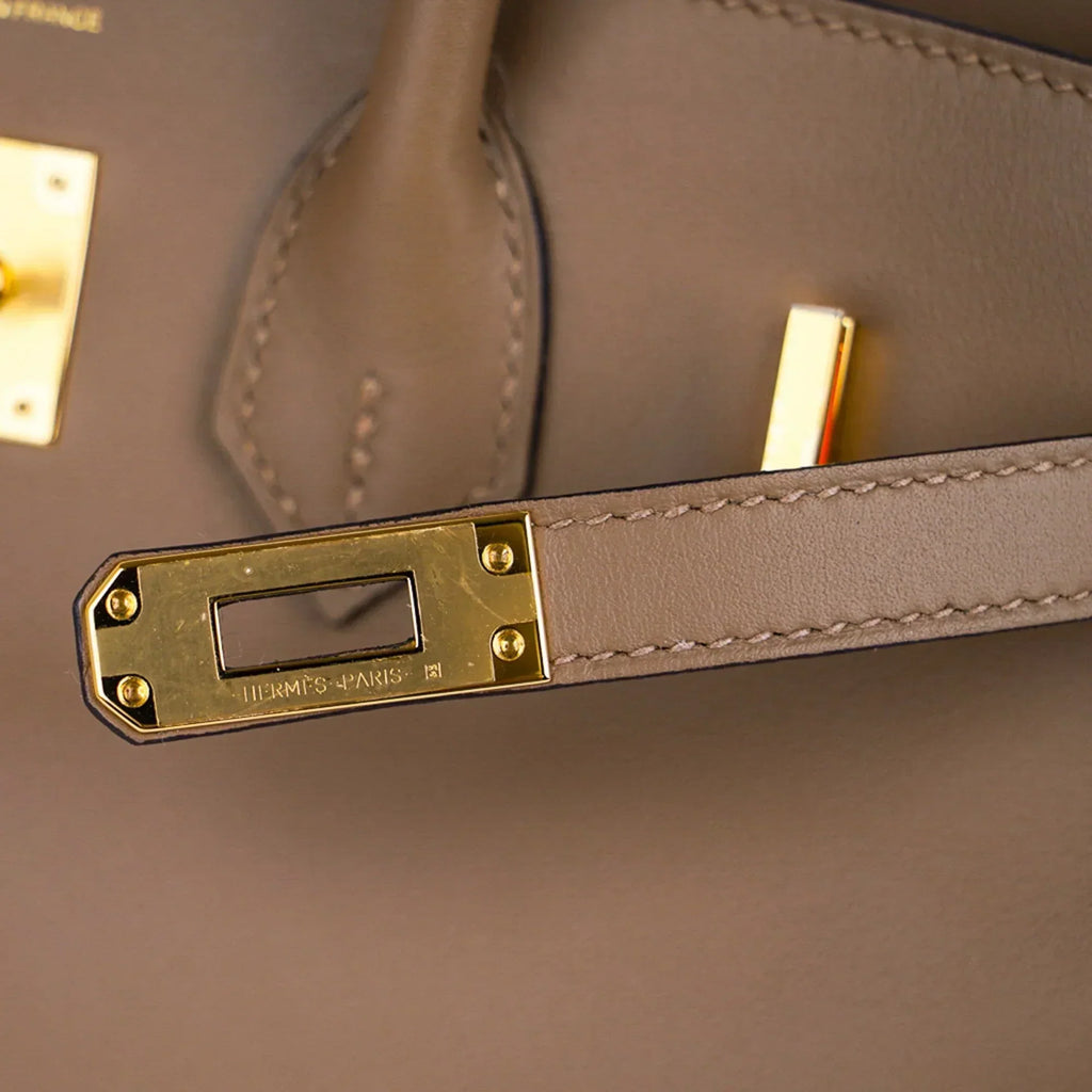 Birkin 25 Beige De Weimar Veau Jonathan Leather Gold Hardware