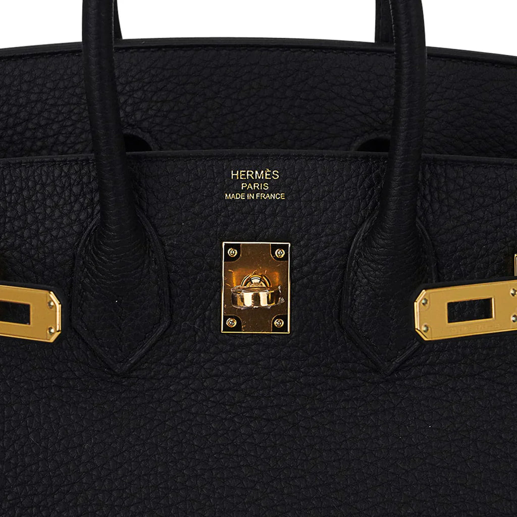 Birkin 25 Bag Black Togo Leather with Gold Hardware