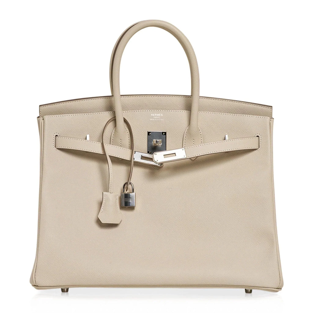 Birkin 35 Bag Craie Epsom Palladium Hardware