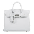 Birkin 25 Bag HSS White Clemence Trench Interior Brushed Palladium Hardware