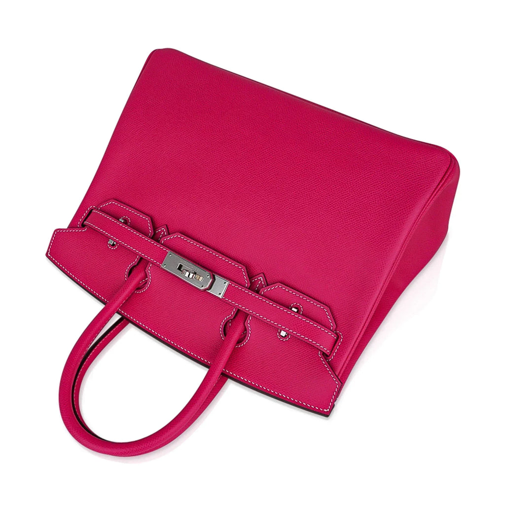 Birkin 30 Bag Rose Tyrien Candy Epsom Limited Edition Palladium