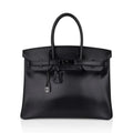 Birkin 35 Bag So Black Box Leather Limited Edition Very Rare