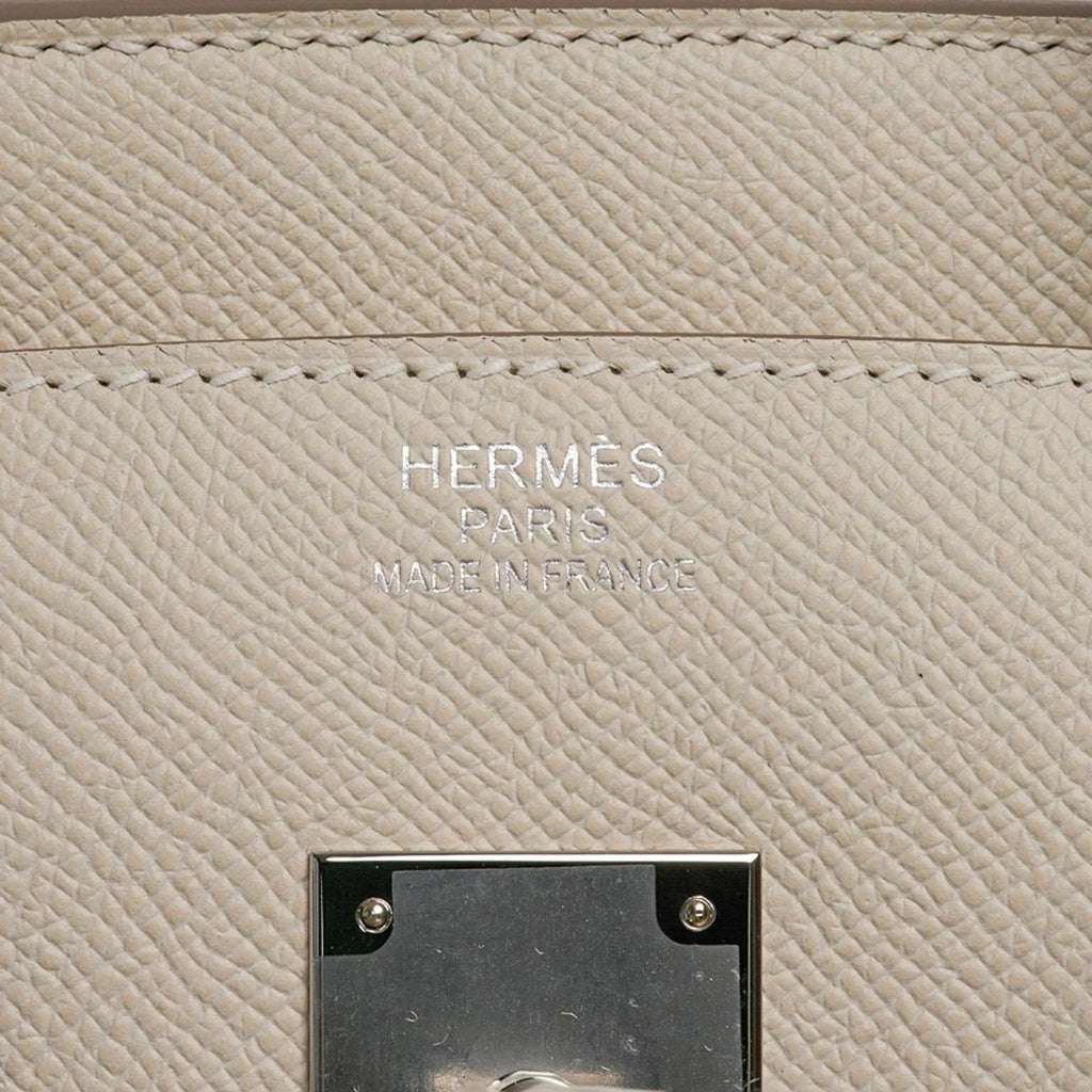 Birkin 35 Bag Craie Epsom Palladium Hardware