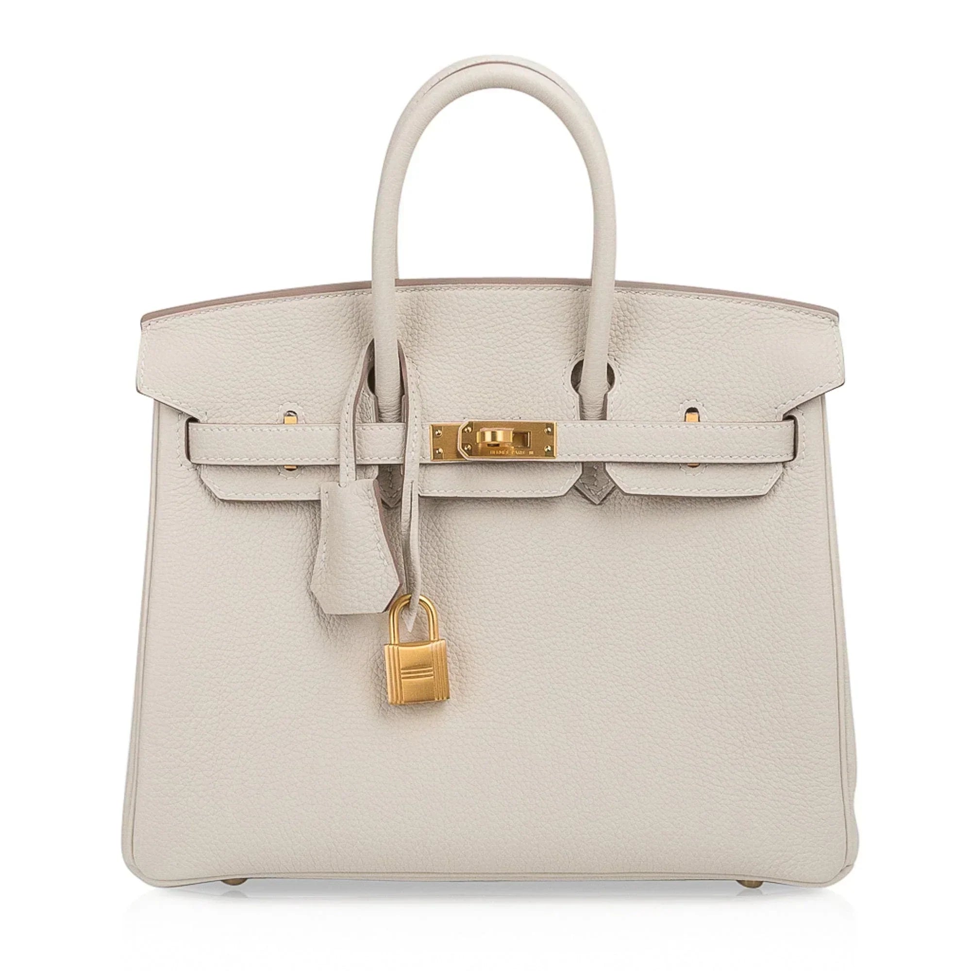 Birkin HSS 25 Bag Beton w/ Pink Rose Pourpre Brushed Gold Hardware Togo