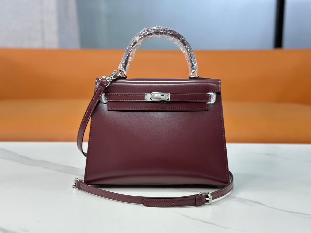 Kelly Sellier 19cm & 22cm & 25cm Rouge H Box Calf Leather Gold Hardware & Palladium Hardware Women Handbag