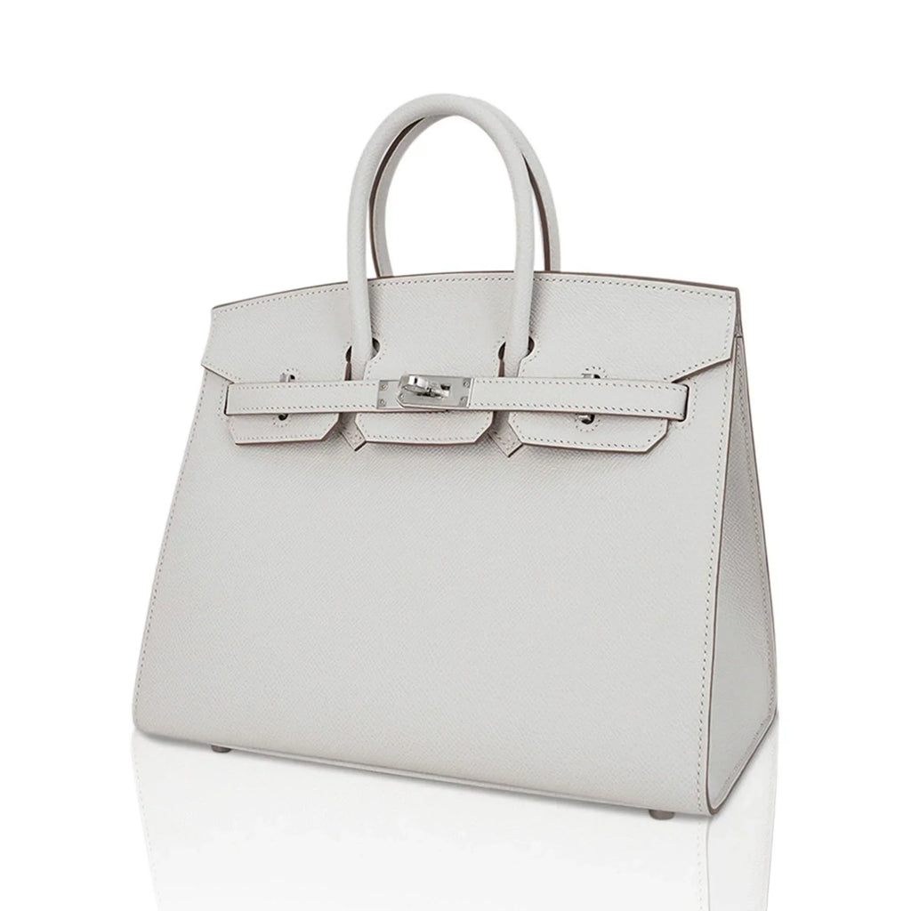 Birkin Sellier 25 Bag Gris Pale Epsom Leather with Palladium Hardware