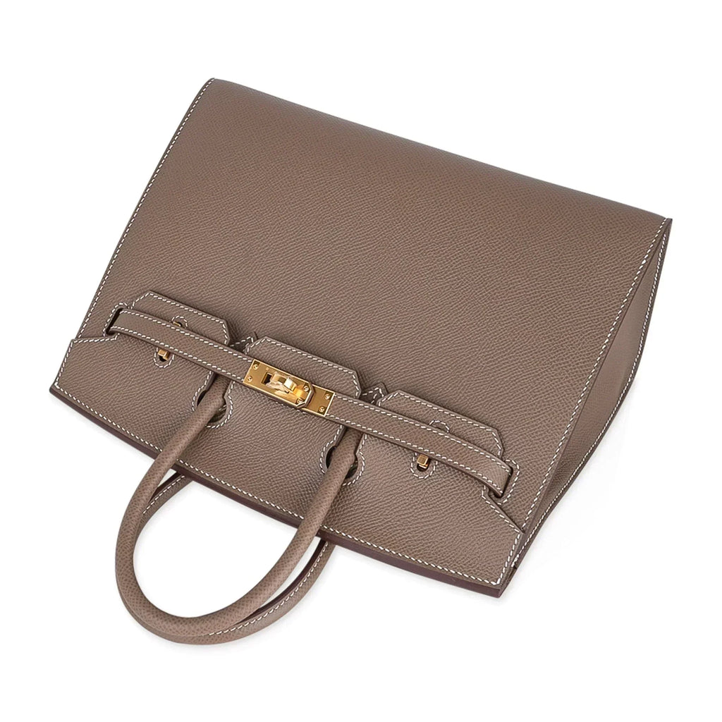 Birkin Sellier 25 Etoupe Gold Hardware Epsom Leather New w/Box