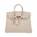 Birkin 25 Bag Craie Togo Leather with Rose Gold Hardware