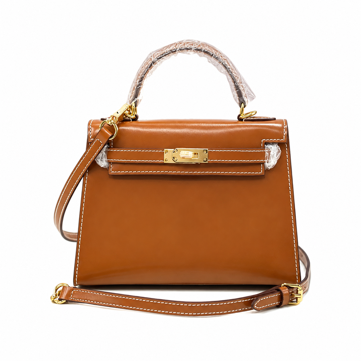 Kelly Sellier 19cm & 22cm & 25cm Gold Box Calf Leather Gold Hardware & Palladium Hardware Women Handbag