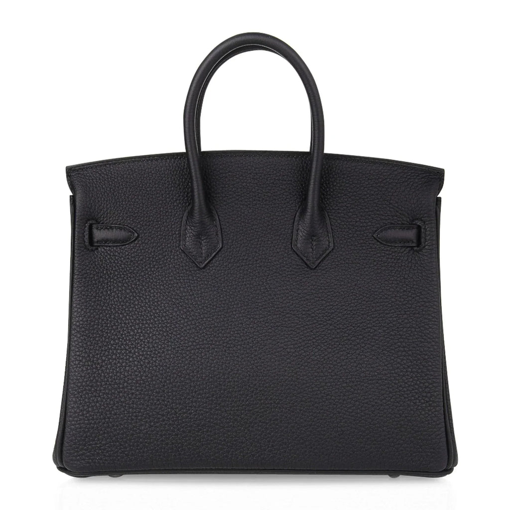 Birkin 25 Bag Black Palladium Hardware Togo Leather